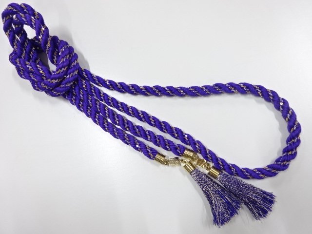 JAPANESE KIMONO / HAND-TIED OBIJIME CORD / SILK